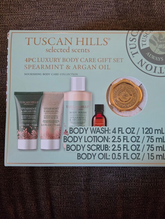 Tuscan Hills Other - Tuscan Hills Spearmint Argan Oil 4-Piece Body Care Gift Set